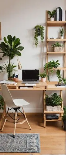 working space,wooden desk,creative office,house plants,workspaces,modern office,houseplants,standing desk,work space,office desk,calathea,writing desk,workspace,home office,desk,hostplant,danish furniture,philodendron,workstations,wooden shelf,Illustration,Retro,Retro 18