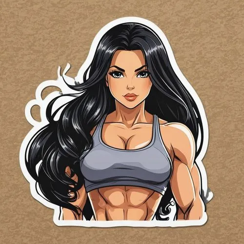 muscle woman,isabela,asami,aksana,eldena,tifa,Unique,Design,Sticker