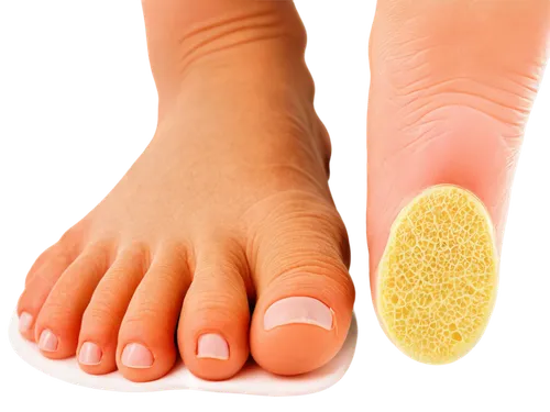 Diabetic toenail, close-up, toes separated, dry skin, cracked heel, yellowish discoloration, thickened nail plate, fungal infection, Athlete's foot, redness around nail bed, pus accumulation, swollen 