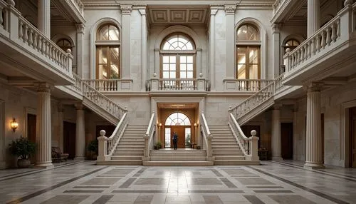 marble palace,neoclassical,entrance hall,cochere,staircase,palladian,outside staircase,hallway,europe palace,borromini,neoclassicism,hall of nations,zappeion,empty interior,staircases,classicism,archly,corridors,palladianism,bahai