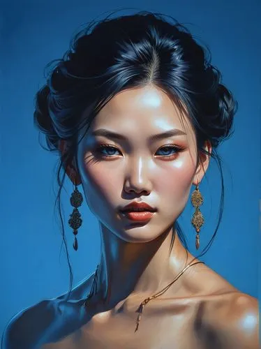 asian woman,youliang,jianxing,vietnamese woman,yanzhao,jianying,wenzhao,wenhao,xueying,oriental girl,mongolian girl,vuong,blue painting,hoang,mulan,digital painting,sizhao,girl portrait,fantasy portrait,huong,Conceptual Art,Daily,Daily 01