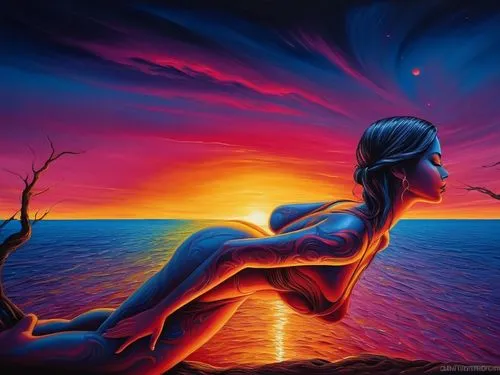 dubbeldam,hildebrandt,neon body painting,bodypainting,art painting,dream art,fantasy art,surrealism,dreamscapes,fantasy picture,wieslaw,dreamtime,oil painting on canvas,inanna,dreamscape,sirene,welin,aflame,surrealist,tramonto,Illustration,Realistic Fantasy,Realistic Fantasy 25