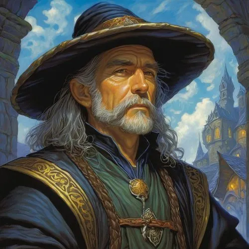 rincewind,elminster,raistlin,hildebrandt,prospero,lankhmar,barbossa,mckellan,eisenhardt,seregil,lehzen,gravgaard,zelazny,karakas,dragonlance,mordenkainen,discworld,fantasy portrait,ulvaeus,sveinn,Illustration,Realistic Fantasy,Realistic Fantasy 03