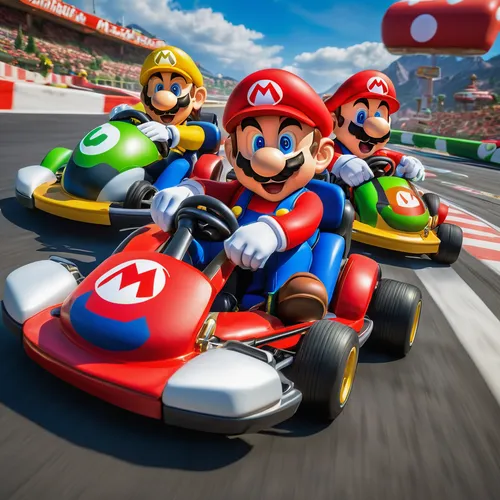 kart racing,racing video game,go-kart,go kart,auto race,motor sports,car racing,formula racing,sports car racing,auto racing,grand prix motorcycle racing,moto gp,game car,go kart track,car race,grand prix,skull racing,automobile racer,super mario brothers,raceway,Illustration,Realistic Fantasy,Realistic Fantasy 18