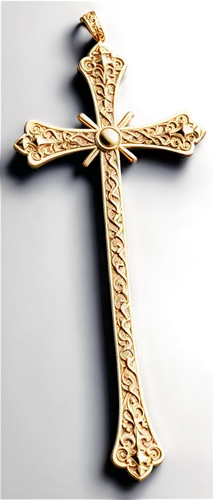 Golden cross, ornate details, intricate engravings, gleaming metal surface, subtle shine, soft focus, shallow depth of field, warm lighting, 3/4 composition, close-up shot, dramatic shadows, high cont