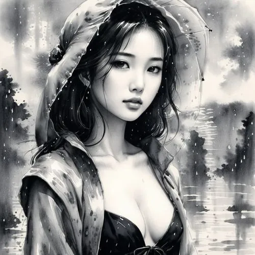 young beauty female in the rain,geisha girl,in the rain,cherry blossom in the rain,jianying,vietnamese woman,xuebing,japanese woman,geisha,yanzhao,rainy,xiaofei,zuoying,girl on the river,rainswept,rom