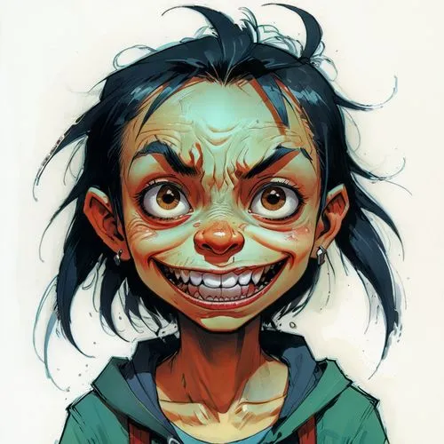 corben,kommuna,kids illustration,erma,a girl's smile,goblin,dollmaker,zamka,laib,simbi,bucktooth,neera,connie,chuckie,halfling,grotesque,caricatured,sanjaya,grin,twisty,Conceptual Art,Fantasy,Fantasy 08