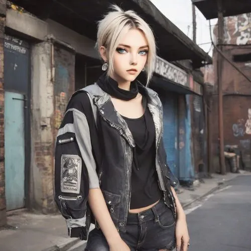 zhawn,grimes,leather jacket,punk,wallis day,lynn