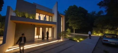 In the heart of a bustling city, a sleek exterior comes into view as a house with a minimalist style twists and turns. The residence is transformed into a modern design, with minimalist elements, crea