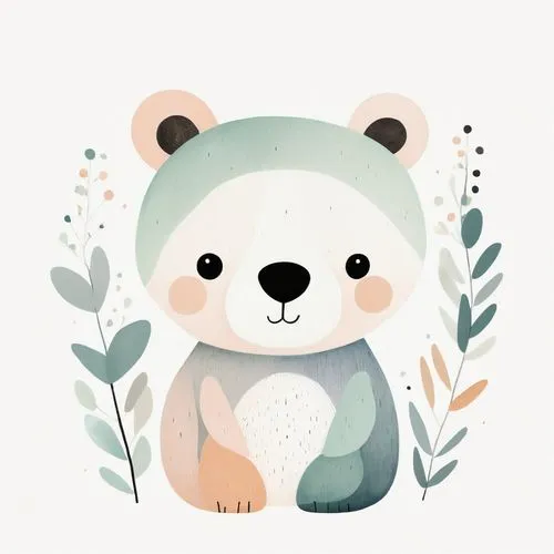 cub,cute bear,bear cub,bear,little bear,mustelid,red panda,forest animal,little panda,kids illustration,panda,kawaii panda,scandia bear,koala,panda bear,icebear,dog illustration,raccoon,woodland animals,whimsical animals,Art,Artistic Painting,Artistic Painting 08