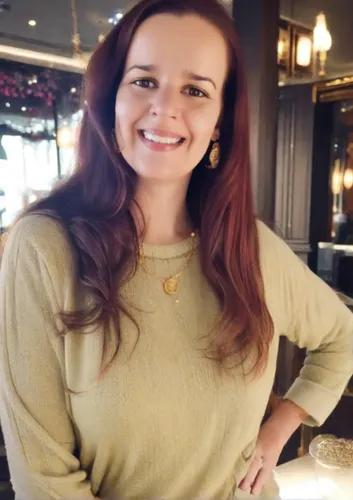 Woman with dark brown eyes, long red hair, elegant, wearing casual clothes,social,woman at cafe,17-50,rhonda rauzi,susanne pleshette,guest post,woman in menswear,irish,orla,menswear for women,orlova c