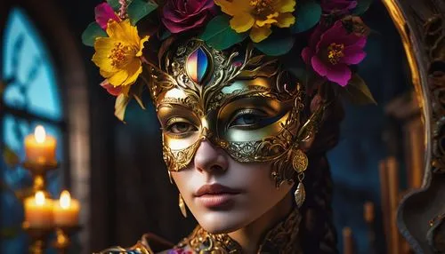 venetian mask,masquerade,golden mask,the carnival of venice,gold mask,golden crown,golden wreath,circlet,majevica,headpiece,gold crown,gold filigree,ormolu,amidala,frigga,headdress,mascarade,fantasy portrait,the enchantress,elven flower,Photography,Artistic Photography,Artistic Photography 08