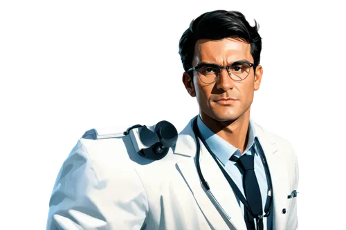 Male doctor, handsome face, glasses, short black hair, white coat, stethoscope around neck, muscular arm, gentle hand, hospital background, medical equipment, serious expression, soft lighting, cinema