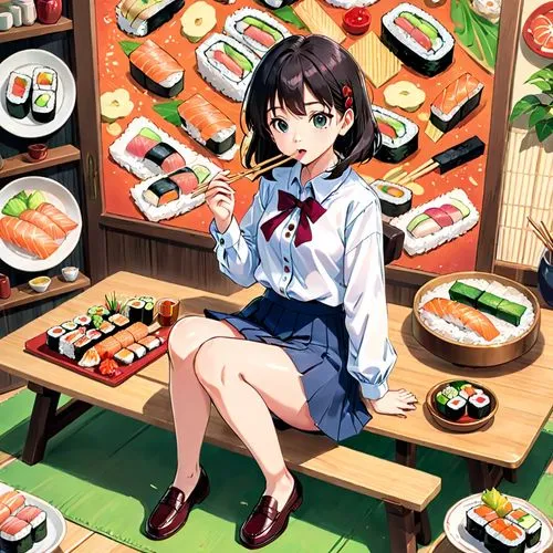 sushi set,japanese cuisine,sushi japan,sushi plate,japanese meal,japanese food,izakaya,sushi,nogaideli,kawaii food,kawaii foods,kani,sushi art,kanwari,tsugumi,komusubi,sashimi,megumi,ushio,maki roll,Anime,Anime,Traditional