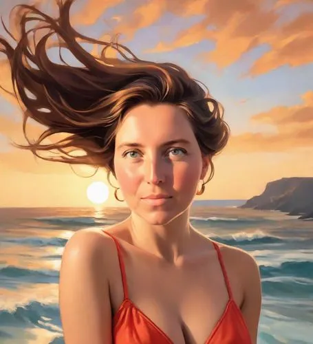 heatherley,donsky,world digital painting,jasinski,scherfig,beach background,Digital Art,Impressionism