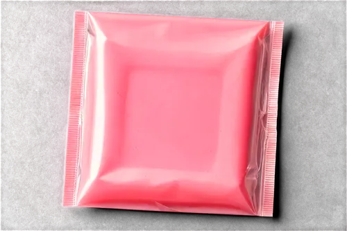 tampon, pink color, soft texture, rounded shape, absorbent material, wrapped in plastic, solo object, close-up shot, softbox lighting, high-key tone, shallow depth of field, detailed rendering.,condom