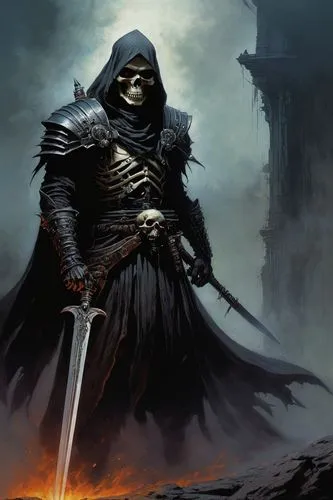 chakan,grim reaper,grimm reaper,corvo,drizzt,grimjack,Illustration,Realistic Fantasy,Realistic Fantasy 06