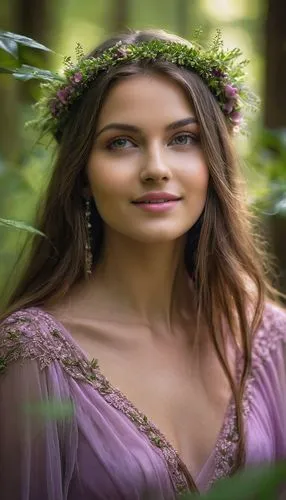 beautiful girl with flowers,faerie,faery,celtic woman,girl in flowers,fae,liliana,hula,fairie,demelza,fairy queen,margairaz,romantic look,kahlan,girl in a wreath,maenad,faires,hermia,persephone,enchanting,Photography,General,Natural