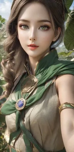 saria,aerith,kahlan,amihan,elona,nissa,margairaz,inara,elven,fae,dryad,elvish,diaochan,background ivy,linden blossom,bjd,aeris,pevensie,tilia,elven flower,Photography,Realistic