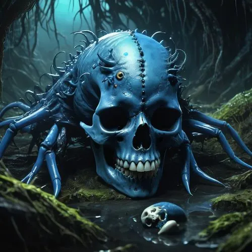 skull with crown,deep sea nautilus,skull sculpture,skull statue,death's head,scull,kraken,skull illustration,blue monster,skull bones,skull rowing,skull mask,nautilus,skull racing,skull allover,skull and crossbones,death head,water creature,skull,blue enchantress,Illustration,Realistic Fantasy,Realistic Fantasy 47