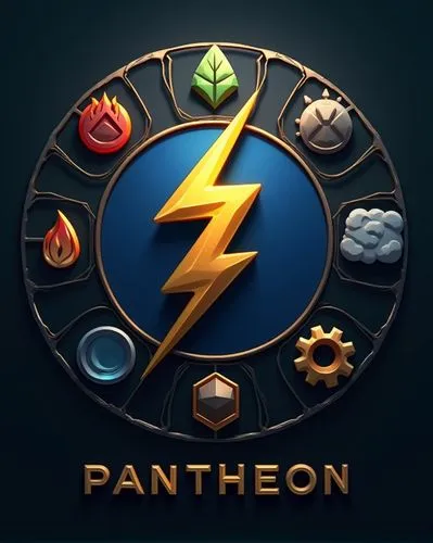 the logo for pantheon, which is featured in an advertit,steam logo,pantech,panenergy,pantheons,pantelimon,battery icon