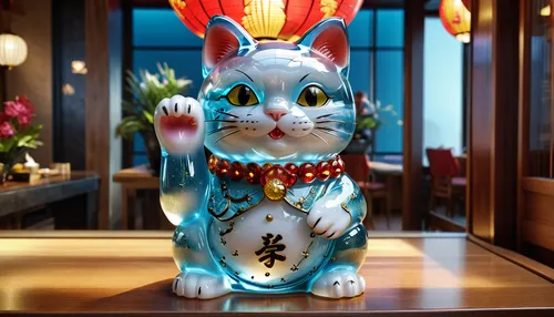 lucky cat,chinese pastoral cat,asian tiger,japanese bobtail,auspicious,chinese restaurant,tiger cat,dongfang meiren,barongsai,animal figure,cat warrior,chinaware,royal tiger,chinese takeout container,chinese art,asian lamp,honor 9,blue tiger,cartoon cat,oriental,Photography,General,Realistic