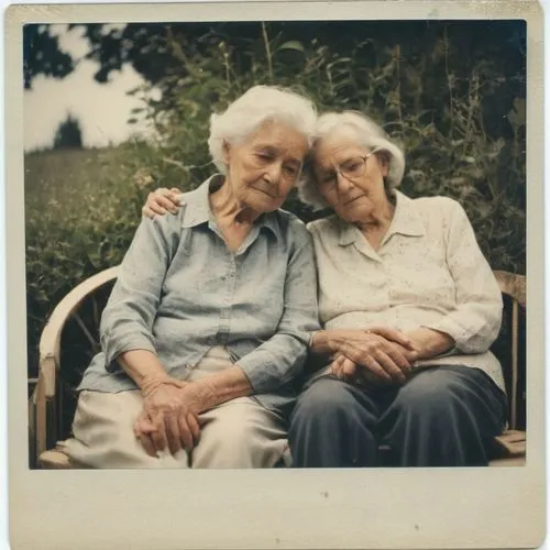 elderly couple,grandmothers,old couple,matriarchs,polaroid photos,two girls,grandparents,vandellas,carers,grannies,miei,elders,lubitel 2,elderly people,wlw,two people,septuagenarians,grandmas,as a couple,caregivers,Photography,Documentary Photography,Documentary Photography 03