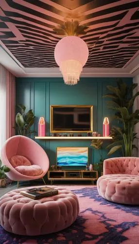 ufo interior,mahdavi,interior design,mid century modern,deco,interiors,livingroom,riviera,cabana,apartment lounge,modern decor,soft furniture,living room,dreamhouse,luxe,great room,lounge,chaise lounge,pink chair,interior decoration,Art,Classical Oil Painting,Classical Oil Painting 22