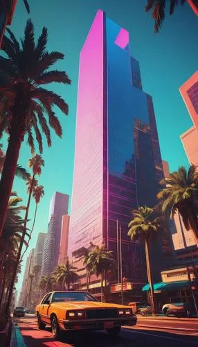 colorful city,miami,cybercity,sansar,tropicana,extrasolar,futuristic landscape,indiecade,riviera,cybertown,business district,corpus,hkmiami,onrush,losangeles,haulover,autopia,vdara,los angeles,cityzen,Conceptual Art,Oil color,Oil Color 02