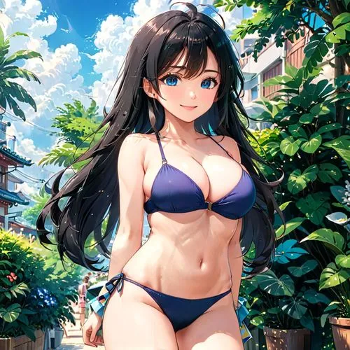 mai,yasuhara,summer background,beach background,honolulu,saori,Anime,Anime,Realistic