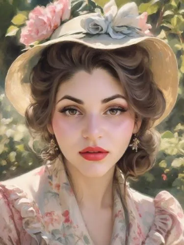 victorian lady,edwardian,posie,vintage woman,khnopff,schierstein,Digital Art,Impressionism