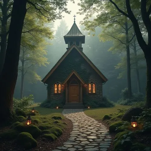 wooden church,forest chapel,stave church,witch house,witch's house,house in the forest,little church,black church,holy place,sanctum,fairy door,chapels,sanctuary,wooden house,wooden hut,lonely house,holy forest,place of worship,forest house,chappel,Photography,General,Realistic