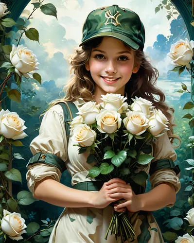 girl in flowers,girl scouts of the usa,rosebushes,wild roses,noble roses,camellias,beautiful girl with flowers,rosa peace,garden roses,hedge rose,yellow rose background,way of the roses,girl picking flowers,rosebush,scent of roses,lilly of the valley,flower background,blooming roses,eglantine,rose flower illustration,Conceptual Art,Fantasy,Fantasy 05