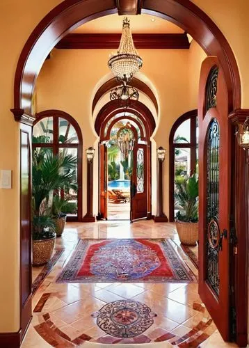 entryway,entrance hall,foyer,hallway,entranceway,house entrance,lobby,corridor,entry path,cochere,interior decor,hallway space,ceramic floor tile,entryways,breezeway,home interior,floor tile,hotel hall,front door,luxury home interior,Illustration,Realistic Fantasy,Realistic Fantasy 37