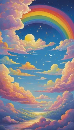 rainbow clouds,rainbow background,rainbow and stars,rainbow pencil background,unicorn background,unicorn and rainbow,rainbow unicorn,unicorn art,rainbow pattern,rainbow bridge,rainbow colors,rainbow,pot of gold background,rainbow at sea,rainbow color palette,sky,colors rainbow,prism,rainbow waves,colorful background,Illustration,Retro,Retro 18