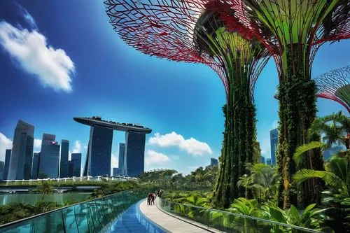 garden by the bay,gardens by the bay,singapore,marina bay sands,singapura,singapore landmark,singaporean,futuristic landscape,skypark,futuristic architecture,landscaped,biopiracy,shangrila,southeast asia,exotic plants,changi,lumpur,sentosa,kuala lumpur,cyberjaya,Conceptual Art,Sci-Fi,Sci-Fi 23