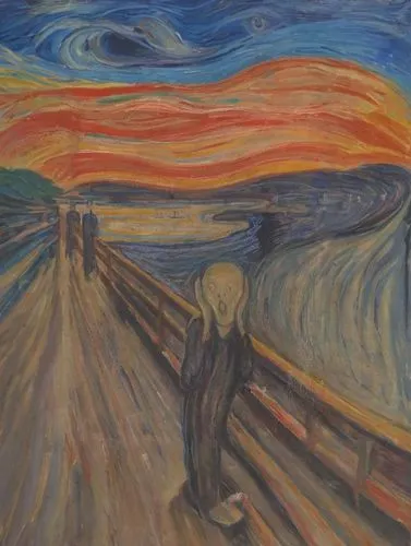 munch,man at the sea,vincent van gough,post impressionism,postimpressionist,mousseau,expressionist,vincent,impressionist,temporal,walking man,post impressionist,woman walking,kunst,fauvism,gogh,impressionists,oil on canvas,standing man,existentialism