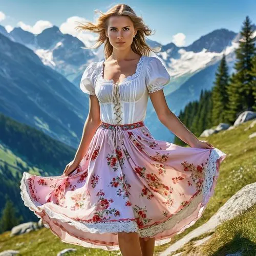 dirndl,heidi country,country dress,bavarian swabia,fraulein,countrywoman,Photography,General,Realistic