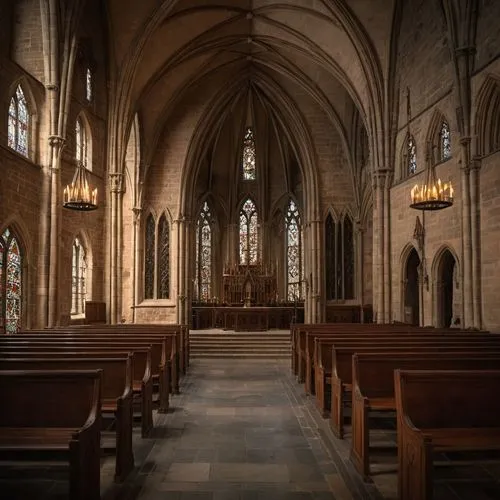 presbytery,transept,interior view,empty interior,sanctuary,interior,the interior,chapel,choir,nave,sacristy,chancel,christ chapel,gothic church,collegiate basilica,ecclesiatical,ecclesiastical,altar,sanctums,pews,Photography,General,Cinematic