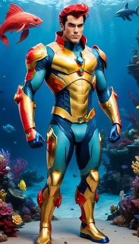 aquaman,god of the sea,sea god,sea man,merman,aquanaut,sea devil,under sea,underwater background,actionfigure,coral guardian,3d figure,3d man,action figure,under the sea,aquatic,marine biology,poseidon,napoleon fish,marine fish,Conceptual Art,Sci-Fi,Sci-Fi 03