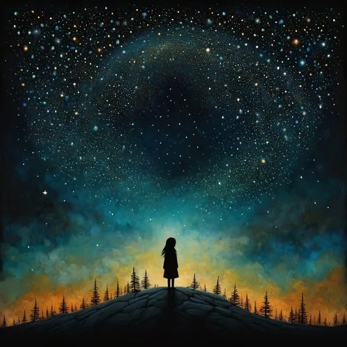 falling stars,the stars,the night sky,star sky,starscape,estrelas,starry sky,cosmos,starry night,falling star,night stars,stargazing,night sky,estrellas,cosmos field,stars,woman silhouette,melancholia,starsight,moon and star background,Illustration,Abstract Fantasy,Abstract Fantasy 19