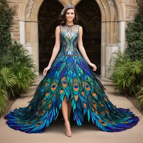 fairy peacock,peacock,blue peacock,siriano,a floor-length dress,birds of paradise,Unique,Paper Cuts,Paper Cuts 08