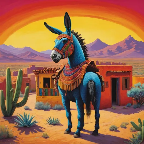 colorful horse,painted horse,kokopelli,llama,llamas,bazlama,albuquerque,southwestern,santa fe,carnival horse,sonoran,new mexico,a horse,equine,equines,altiplano,brown horse,vicuña,sonoran desert,laughing horse,Art,Classical Oil Painting,Classical Oil Painting 38