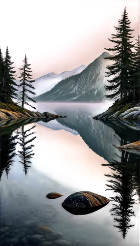 virtual landscape,evening lake,mountainlake,alpine lake,forest lake,reflections in water,waterscape,water reflection,mirror water,water scape,reflection in water,mountain lake,high mountain lake,landscape background,salt meadow landscape,calm water,reflections,glacial lake,lake,a small lake,Illustration,Vector,Vector 02