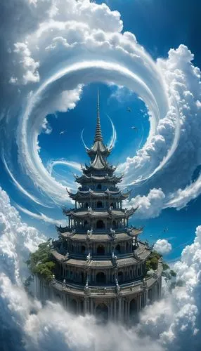 asian architecture,stone pagoda,pagodas,imaginasian,taoism,taoist,fantasy picture,spiral background,akashic,global oneness,palyul,imagawa,trigrams,world digital painting,sky tree,huanghua,white temple,hall of supreme harmony,tianxia,skyflower,Conceptual Art,Fantasy,Fantasy 11