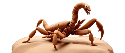 Realistic scorpion, desert terrain, nocturnal, venomous tail, armored shell, multiple eyes, sharp claws, dark brown color, detailed texture, 3/4 composition, low-key lighting, cinematic depth of field