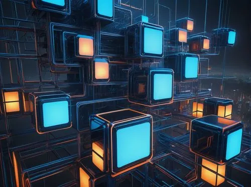 cubes,voxels,hypercube,tesseract,fractal lights,hypercubes,voxel,wireframe,shaders,mainframes,cube background,cubic,fractal environment,shader,renderer,blockship,mazes,cinema 4d,tesseractic,terminals,Illustration,Abstract Fantasy,Abstract Fantasy 12