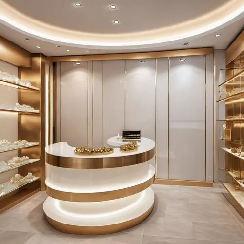 gold bar shop,pantry,walk-in closet,gold shop,perfumery,patisserie,Photography,General,Realistic