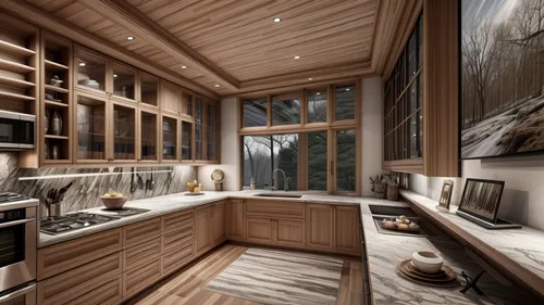 kitchen design,modern kitchen,modern kitchen interior,kitchen interior,3d rendering,wooden sauna,dark cabinetry,cabinetry,kitchenette,kitchen,small cabin,kitchen cabinet,cabin,big kitchen,tile kitchen,wooden windows,dark cabinets,luxury bathroom,chefs kitchen,the cabin in the mountains