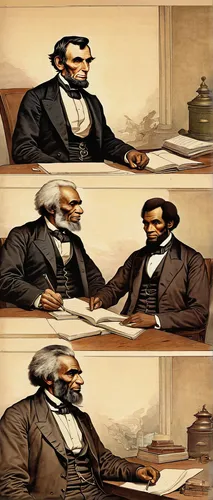 juneteenth,men sitting,template greeting,historically,agreement,abraham lincoln,social studies,reenactment,colonization,arm wrestling,unites states,abe,diplomacy,african american male,exchange of ideas,civil war,historical,black businessman,founding,emancipation,Illustration,Retro,Retro 19